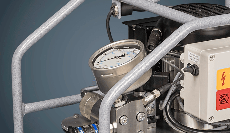 A close-up view of the HY-T Electric Tensioning Pump pendant