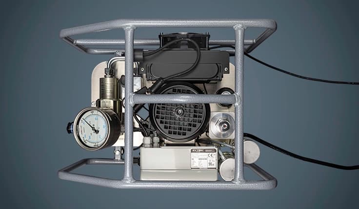 A top-down view of the HY-T Electric Tensioning Pump